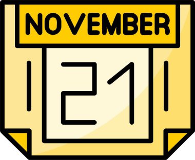 21 Kasım Web simgesi vektör illüstrasyonu