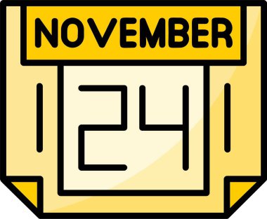 24 Kasım Web simgesi vektör illüstrasyonu