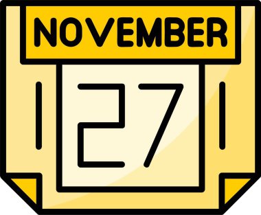  27 Kasım Web simgesi vektör illüstrasyonu