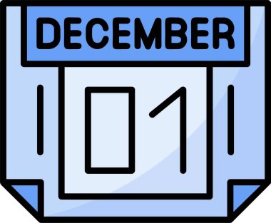 1 Aralık Web simgesi vektör illüstrasyonu