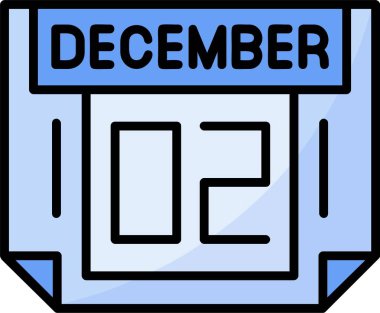 2 Aralık Web simgesi vektör illüstrasyonu