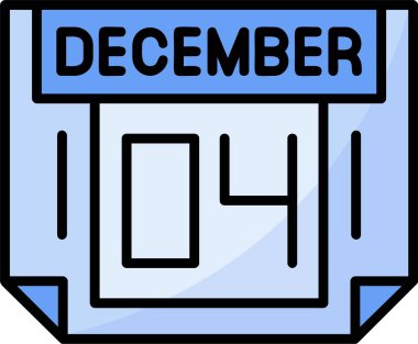 4 Aralık Web simgesi vektör illüstrasyonu