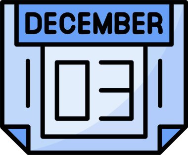 3 Aralık Web simgesi vektör illüstrasyonu