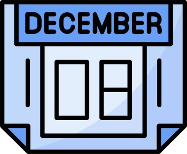 8 Aralık Web simgesi vektör illüstrasyonu