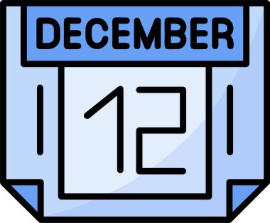 12 Aralık Web simgesi vektör illüstrasyonu
