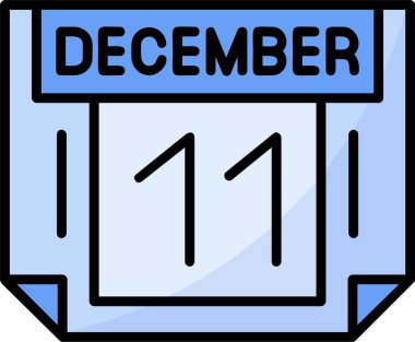 11 Aralık Web simgesi vektör illüstrasyonu