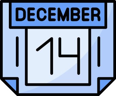 14 Aralık Web simgesi vektör illüstrasyonu