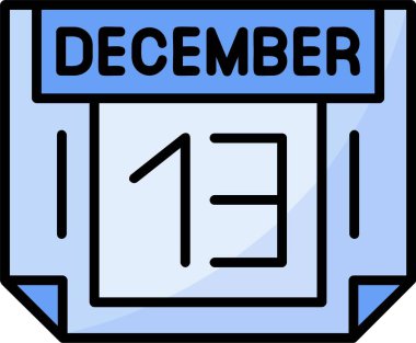 13 Aralık Web simgesi vektör illüstrasyonu