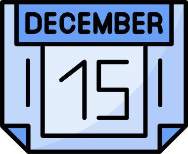 15 Aralık Web simgesi vektör illüstrasyonu