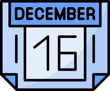16 Aralık Web simgesi vektör illüstrasyonu