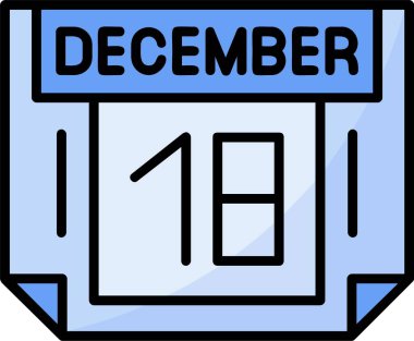 18 Aralık Web simgesi vektör illüstrasyonu