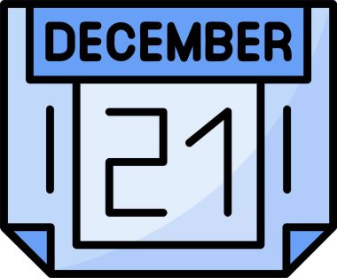 21 Aralık Web simgesi vektör illüstrasyonu