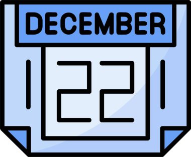 22 Aralık Web simgesi vektör illüstrasyonu