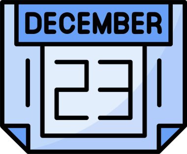 23 Aralık Web simgesi vektör illüstrasyonu