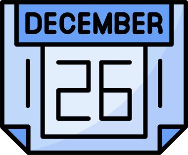 26 Aralık Web simgesi vektör illüstrasyonu