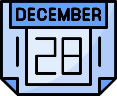 28 Aralık Web simgesi vektör illüstrasyonu