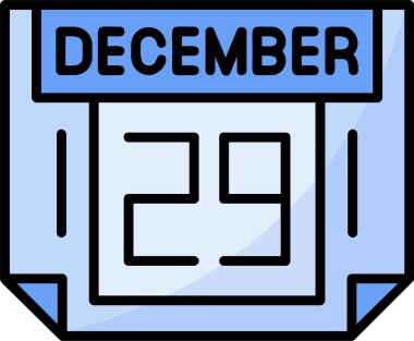 29 Aralık Web simgesi vektör illüstrasyonu