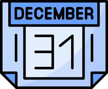 31 Aralık Web simgesi vektör illüstrasyonu