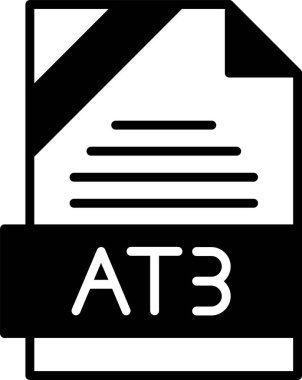 AT3 dosya biçimi, web simgesi, vektör illüstrasyonu