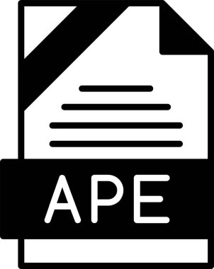 APE dosya biçimi, web simgesi, vektör illüstrasyonu