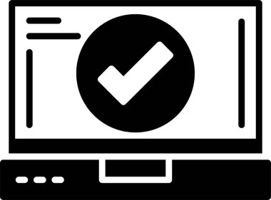 Kontrol imi düz simgesi, vektör illüstrasyonu