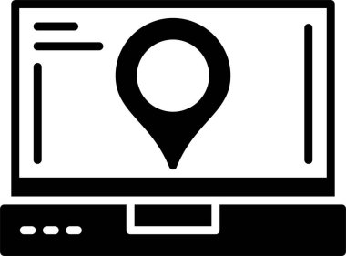 konum pin simgesi, vektör illüstrasyonu basit tasarım