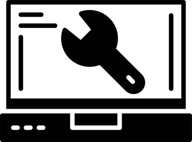 İngiliz anahtarı ve tornavida. Web simgesi basit illüstrasyon