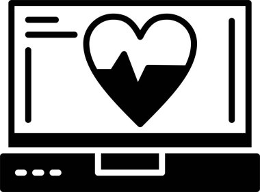 Kalp atışı sağlık ikonu, vektör illüstrasyonu 