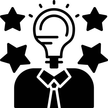 İş dünyasındaki ampul yaratıcı fikir simgesi - yönetim kategorisi