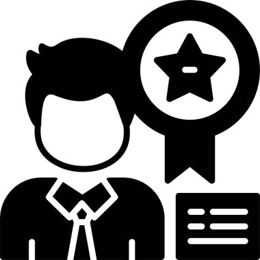 Rozet simgesi dolu bir adam - taslak biçimi