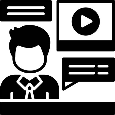 Video Çağrısı ikon vektör illüstrasyonu