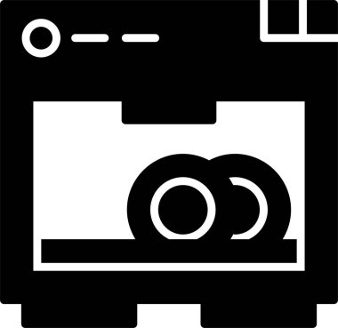 Bulaşık makinesi web simgesi basit illüstrasyon