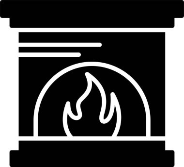 şömine web simgesi, vektör çizim