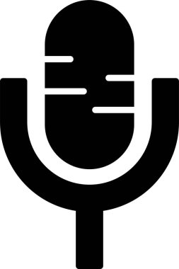 mikrofon düz simgesi, vektör illüstrasyonu