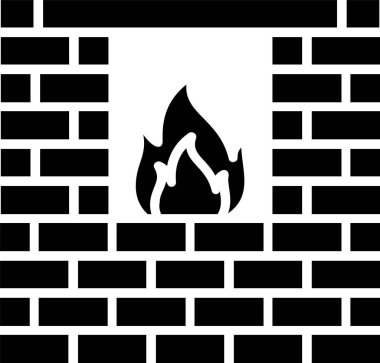 şömine simgesi vektör illüstrasyonu