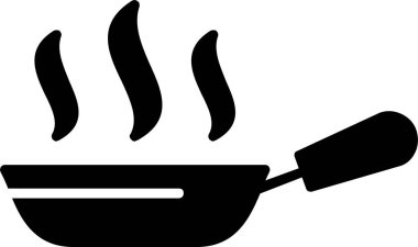 Tava kızartma. Web simgesi basit illüstrasyon