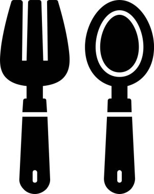 Çatal ve kaşık çatal bıçak ikonu. vektör illüstrasyonu