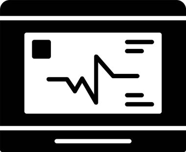 Ecg monitörü web simgesi vektör illüstrasyonu