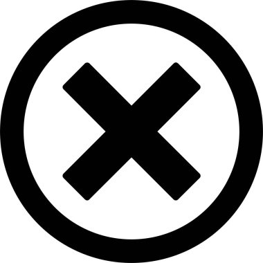 Crossmark web simgesi, vektör illüstrasyonu