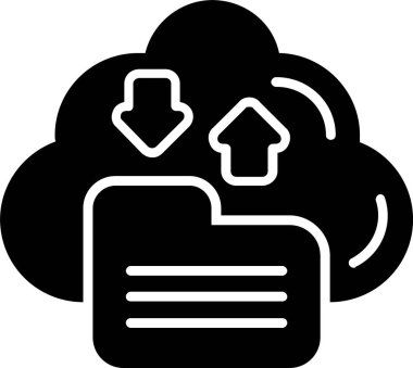 Bulut Depolama Ağı simgesi basit illüstrasyon