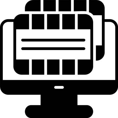 dizüstü bilgisayar simgesi. Bilgisayar teknolojisi ve iletişim teması. Yalnız tasarım. vektör illüstrasyonu