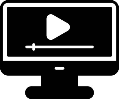 Video oynatıcı ikon vektör illüstrasyonu