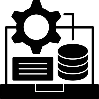 Veritabanı web simgesi, basit illüstrasyon