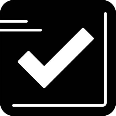 Kontrol imi düz simgesi, vektör illüstrasyonu