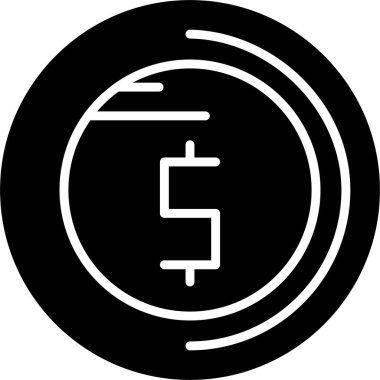 Dolar İşareti Web simgesi, basit illüstrasyon