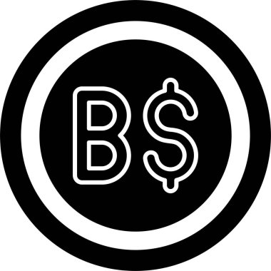 Brunei Dolar İşaret Ağı simgesi, basit illüstrasyon