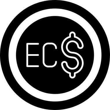 Doğu Karayip Doları ikon vektör illüstrasyonu