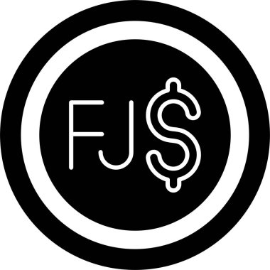 Fiji Doları İşaret Ağı simgesi, basit illüstrasyon