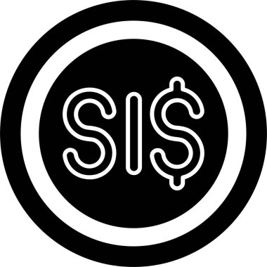  Solomon Adaları Dolar ikon vektör illüstrasyonu