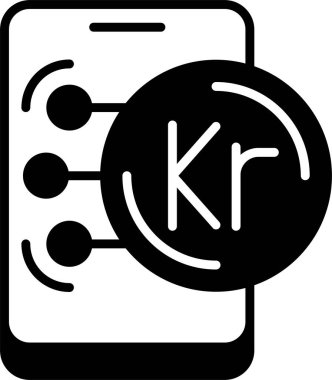 İsveç Krona para birimi simgesi, vektör illüstrasyonu